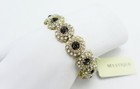 Gorgeous New Gold Crystal Rhinestone Stretch Bracelet by Mystique nwt #B1404