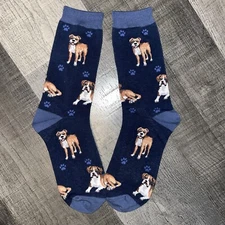 PET LOVERS UNISEX DOG LOVERS BOXER BLUE NOVELTY DESIGN SOCKS SOCK DADDY