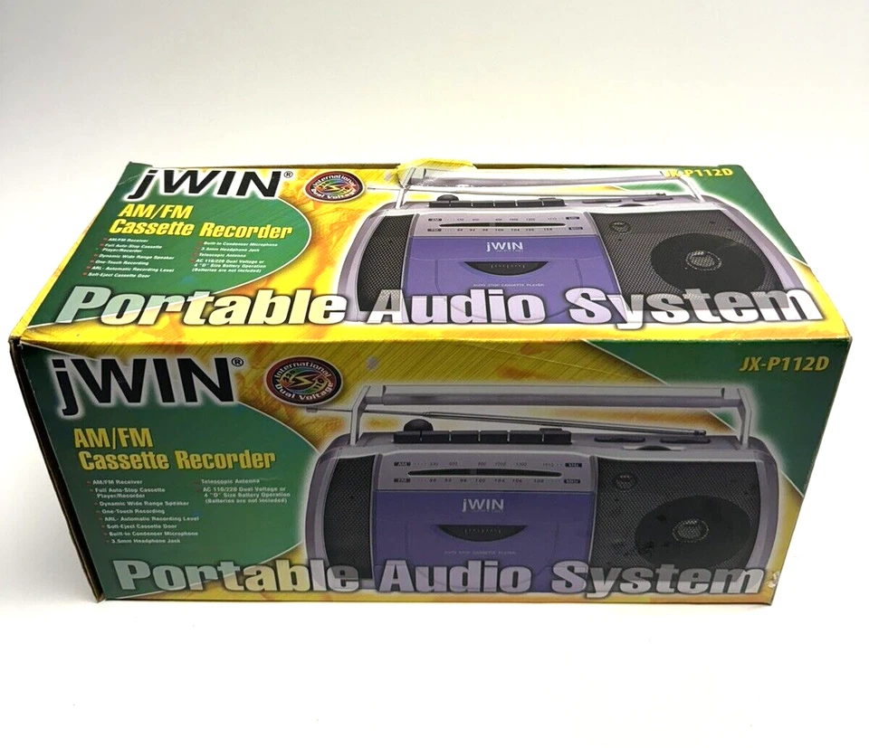 Grabadora de casete JX-P112D jWin AM/FM 2001 SELLADA NUEVA de colección Foto 2 de 4