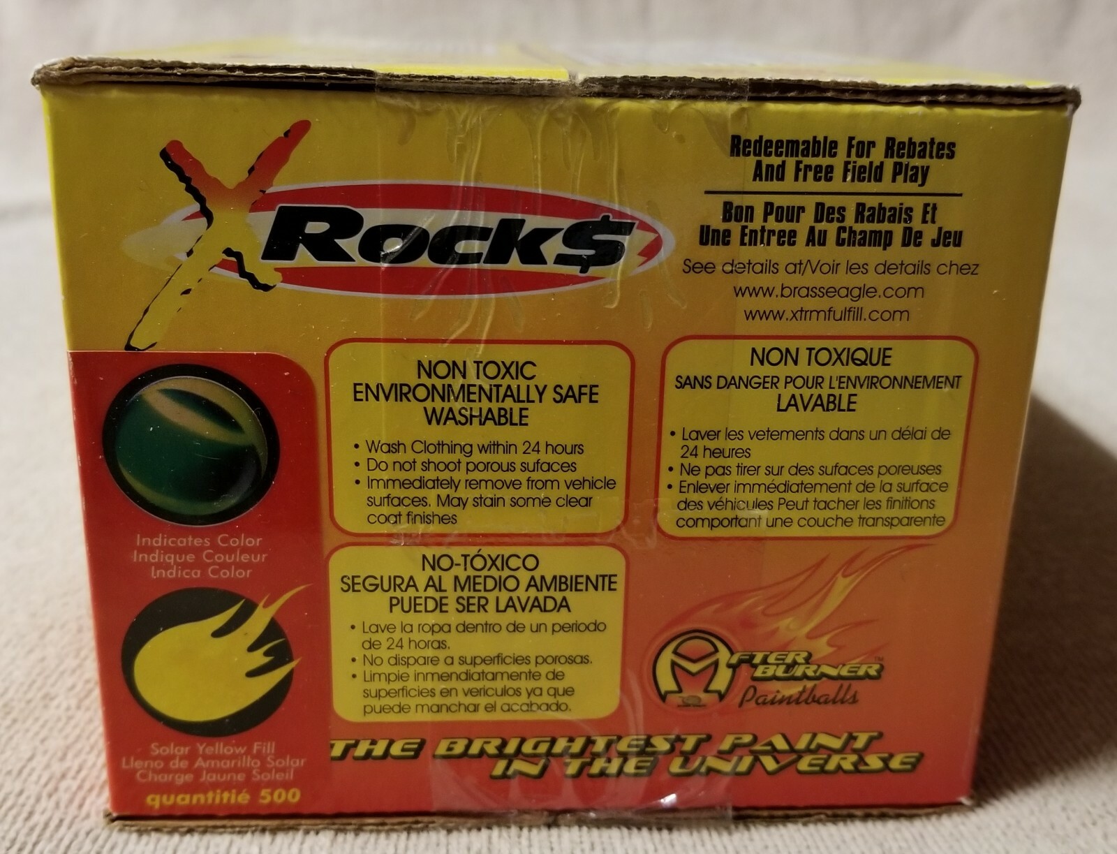 Brass Eagle After Burner Paintballs 500 Green Yellow Fill Paint Balls