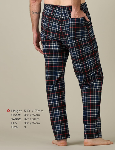 Men'S Pajama Pants Cotton Flannel Plaid Lounge Fleece Warm Sleepwear Pants PJ Bo - Picture 2 of 12