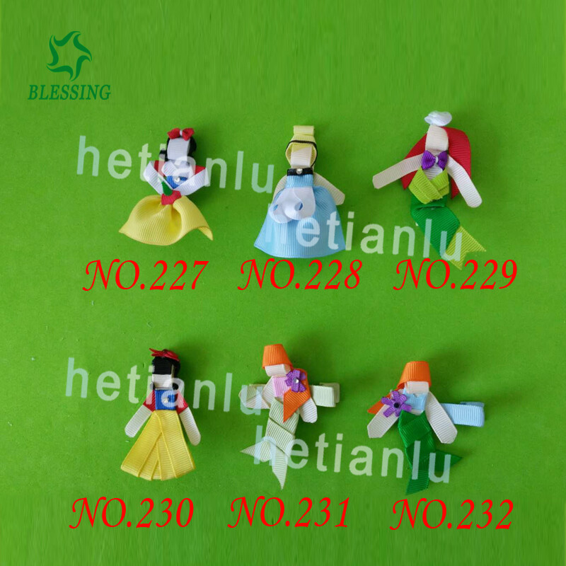 20 BLESSING Happy Girl 4.5/" Princess Cheer Hair Bow Clip Cinderella Snow White