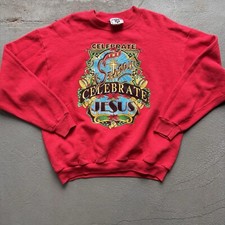 Vintage Lee Celebrate Jesus Christmas Crewneck 1994 Made In USA Large Ohio