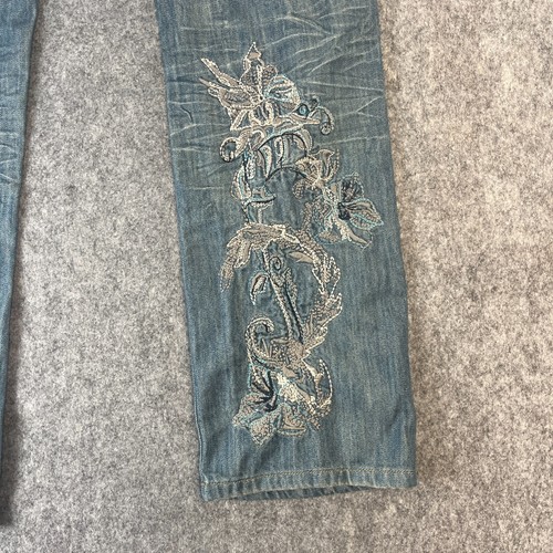 Vtg Armani Jeans Womens 28 32 Y2K Emroidered Whiskers Honeycomb Regular Straight - Picture 11 of 13