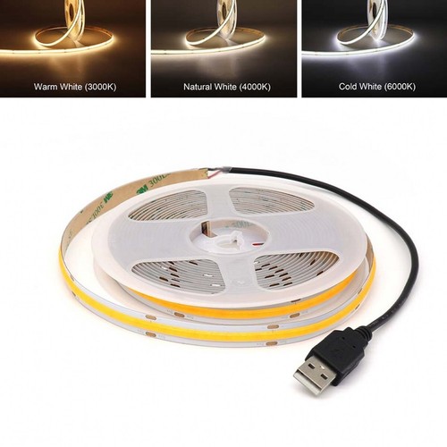 5V DC12V 24V Flexible COB LED Strip Lights High Density Warm White Under Cabinet - Picture 41 of 43