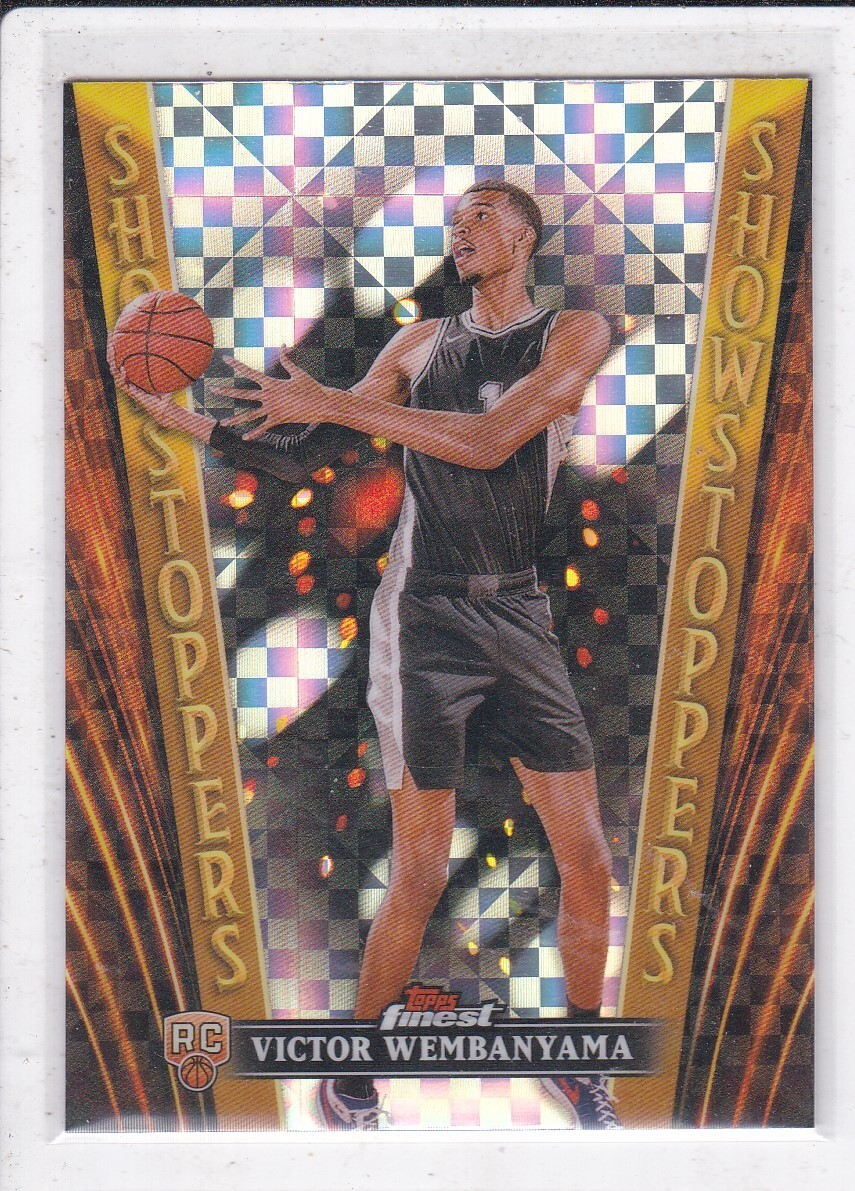 2023-24 Topps Finest Victor Wembanyama Checkerboard Refractors Showstoppers RC
