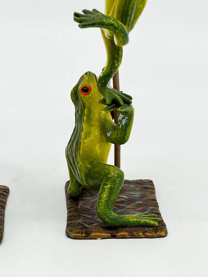 Candelabros vintage balanceando ranas metal pesado votivo exterior interior Foto 3 de 4