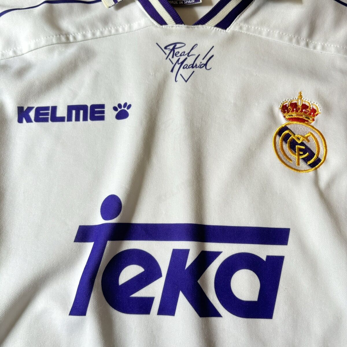 Vintage Real Madrid 95/96/97 Home Kelme Jersey AUTHENTIC XL Vintage Real Madrid 95/96/97 Home Kelme Jersey AUTHENTIC XL