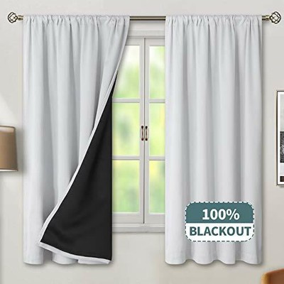 Blackout Curtains For Bedroom With Black Liner Double ... on {keyword}