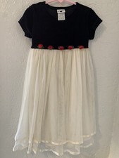 VTG Hartstrings Dress Girls 4 T Black Stretch Velvet Tulle Holiday Party