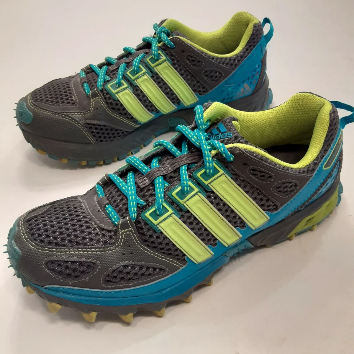 Adidas Kanadia TR 4 6 Lime Blue Grey Trail Shoes | eBay