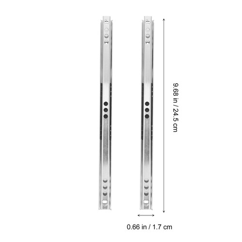 2 Pcs Slide Rail Heavy Duty Rails Sliding Drawer Hardware
