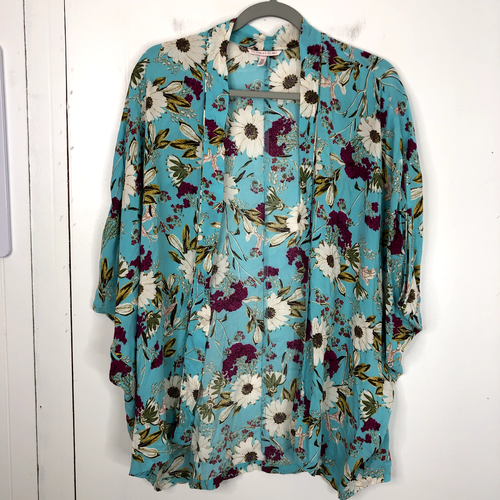 Victoria's Secret Kimono Damen XS leicht Oversize fließend Boho Blumen
