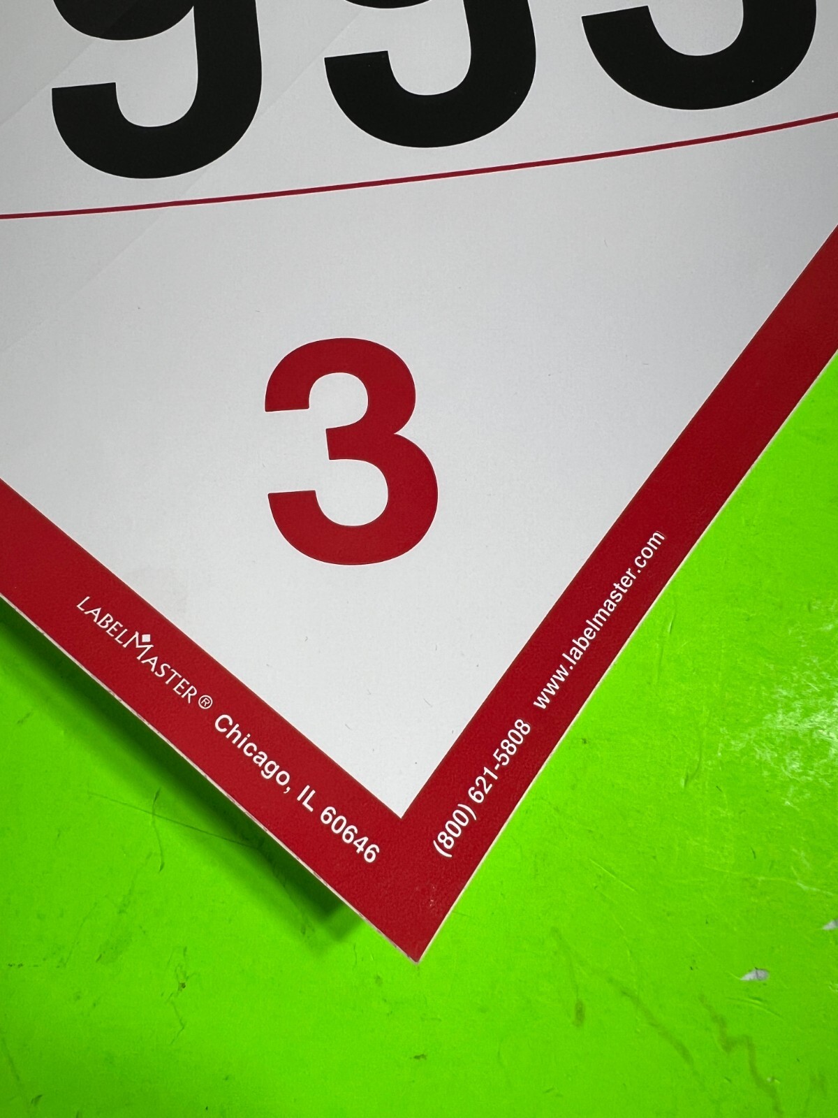 25PK UN 1993 Combustible Liquid,  Adhesive Vinyl ZEZ9 1993 Red/White DECAL