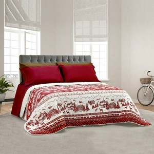 Trapunta Invernale Natalizia Con Coppia Lenzuola Rosso Natale Ebay