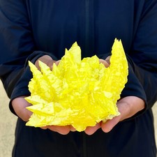 276G Raro esemplare minerale cristallo di zolfo giallo cristallo di quarzo