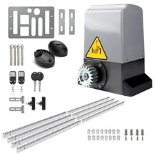 1800LB Automatic Sliding Gate Opener Rack Driven with 2 Remotes & Complete Kit