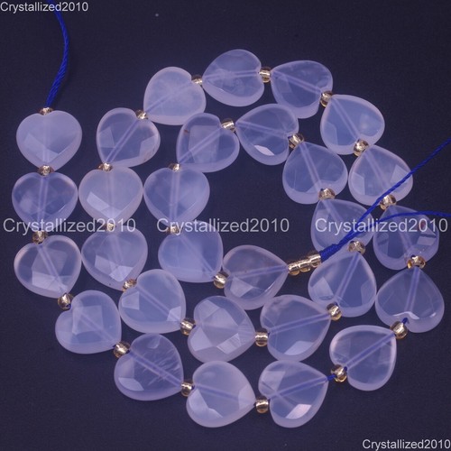 Genuine AA Natural Gemstone Faceted Heart Spacer Healing Loose Beads 12mm 15.5" - Picture 18 of 34