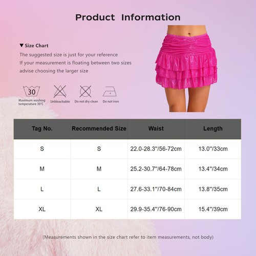 Damen Spitze Minirock süß Sommer Rüschen niedrige Taille Plissee fließend Rock Party - Bild 5 von 27