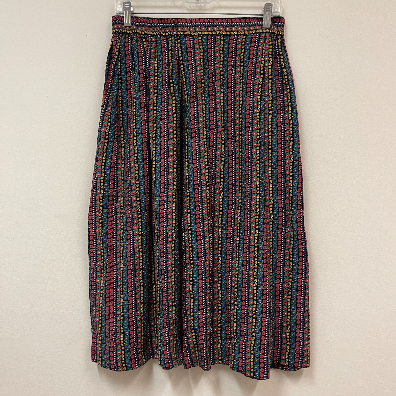 Vintage 1990s Doncaster Brightly Patterned Floral High Waisted Skirt Size 10