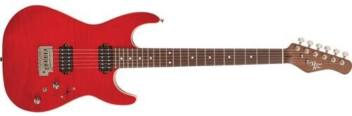 Michael Kelly Guitar Co. 62 Flame Solid Body Electric Guitar Transparent Red - Picture 1 of 1