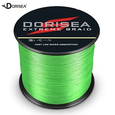 Dorisea 100M~2000M 6lb-500lb Apple Green Braided Fishing Line Dynema Extreme PE
