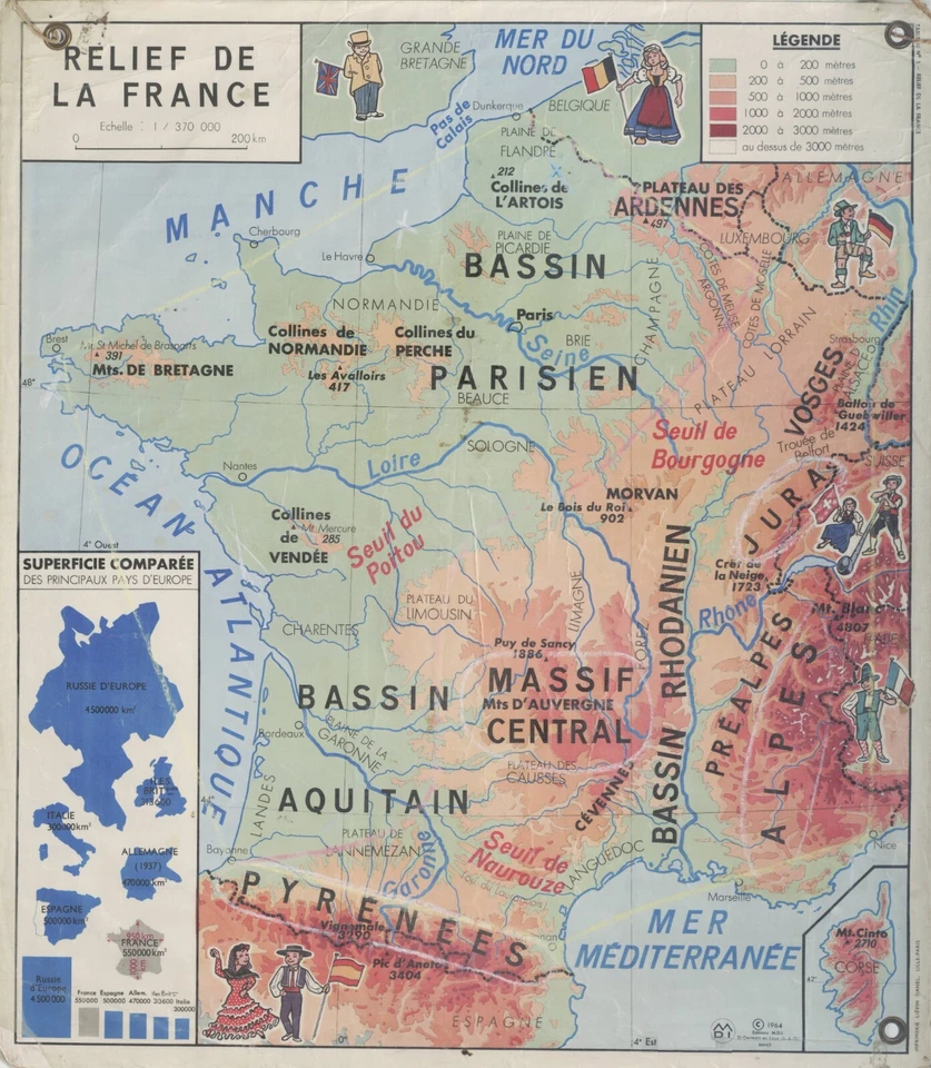Carte régions France Lorraine Bretagne Normandie Alsace Ecole - Photo 1/1