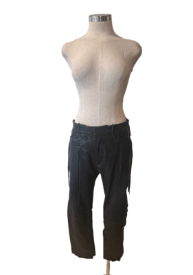 HAIDER ACKERMANN Black Leather Zips, Crop, Lined Pants 36FR HAIDER ACKERMANN Black Leather Zips, Crop, Lined Pants 36FR