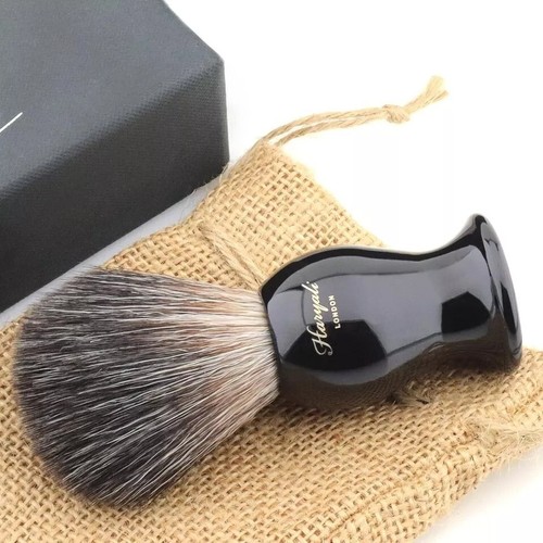 Cepillo de afeitar 100 % puro cabello tejón para hombres mango de metal barbero barba afeitado con caja - Imagen 12 de 15
