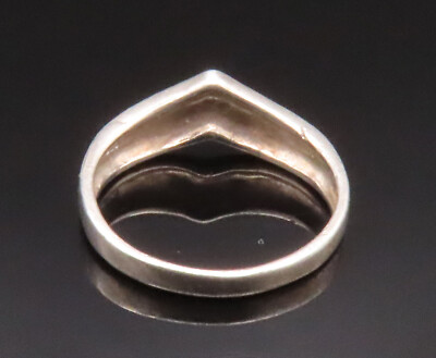 925 Sterling Silver Vintage Enamel Stripes Curved Band Ring Sz 7