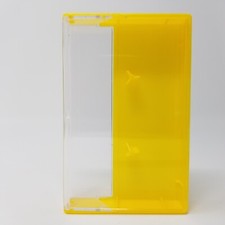5 Cassette Tape Cases: Clear Front  Lemon Yellow Solid Back - Plastic