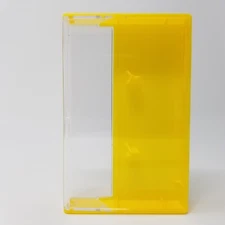 5 Cassette Tape Cases: Clear Front + Lemon Yellow Solid Back - Plastic