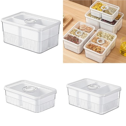 Airtight Compartment Storage Container Grade Safe Transparent Organiser Box - Picture 1 of 11