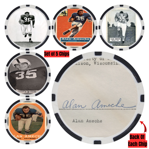 Alan Ameche Wisconsin College Football Hall of Fame Chips (5) - SIGNED - 第 1/2 張圖片
