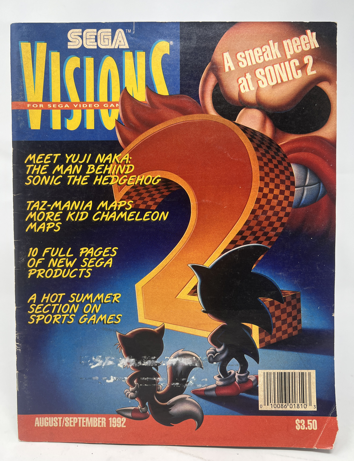 Sega Visions Magazine August/September 1992 A Sneak Peek At Sonic 2 | eBay