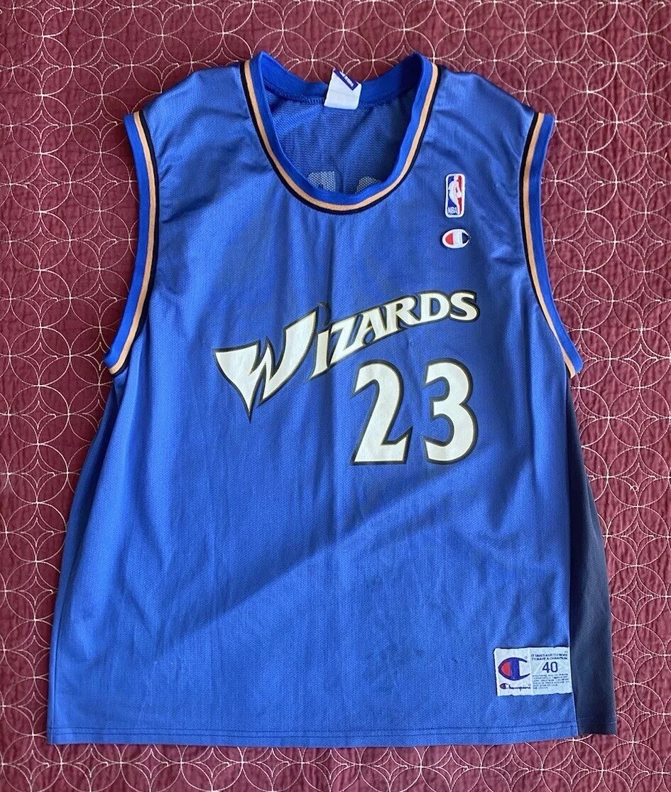 美品 Champion NBA WIZARDS 23 JORDAN Jersey Michael Jordan #23 Washington Wizards Basketball Jersey