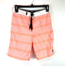 Hurley Boy s Orange-ish Striped Board Shorts Size 12