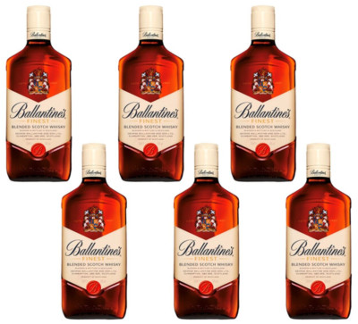 6x Ballantine's Finest Blended Scotch Whisky  40 % Vol.- 0,7L Flasche Whiskey