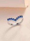 Band Ring 14k White Gold Plated 2Ct Round Cut Lab-Created Blue Sapphire Wedding