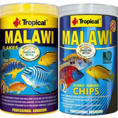 TROPICAL MALAWI FLAKES CHIPS 1000ml Tub CICHLID FISH