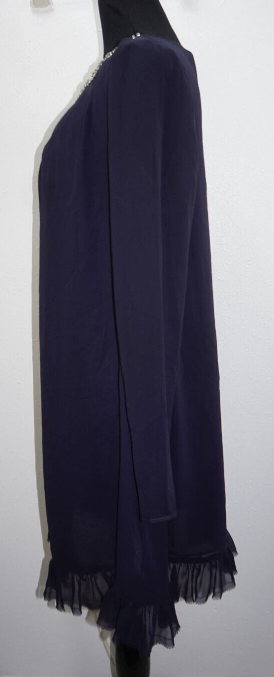 UNDERCOVER Abito con tenda a maniche lunghe Victorias Secret blu navy strass taglia S vestibilità sciolta