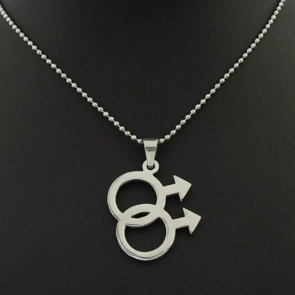 C2Jew Gay Male Symbol Necklace LGBT Pride Dog Tag Pendant 316L Stainless  Steel Jewelry Black : Amazon.co.uk: Fashion