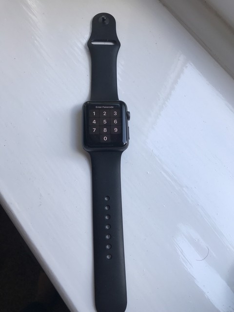 apple watch series 1 42mm aluminum case black sport band