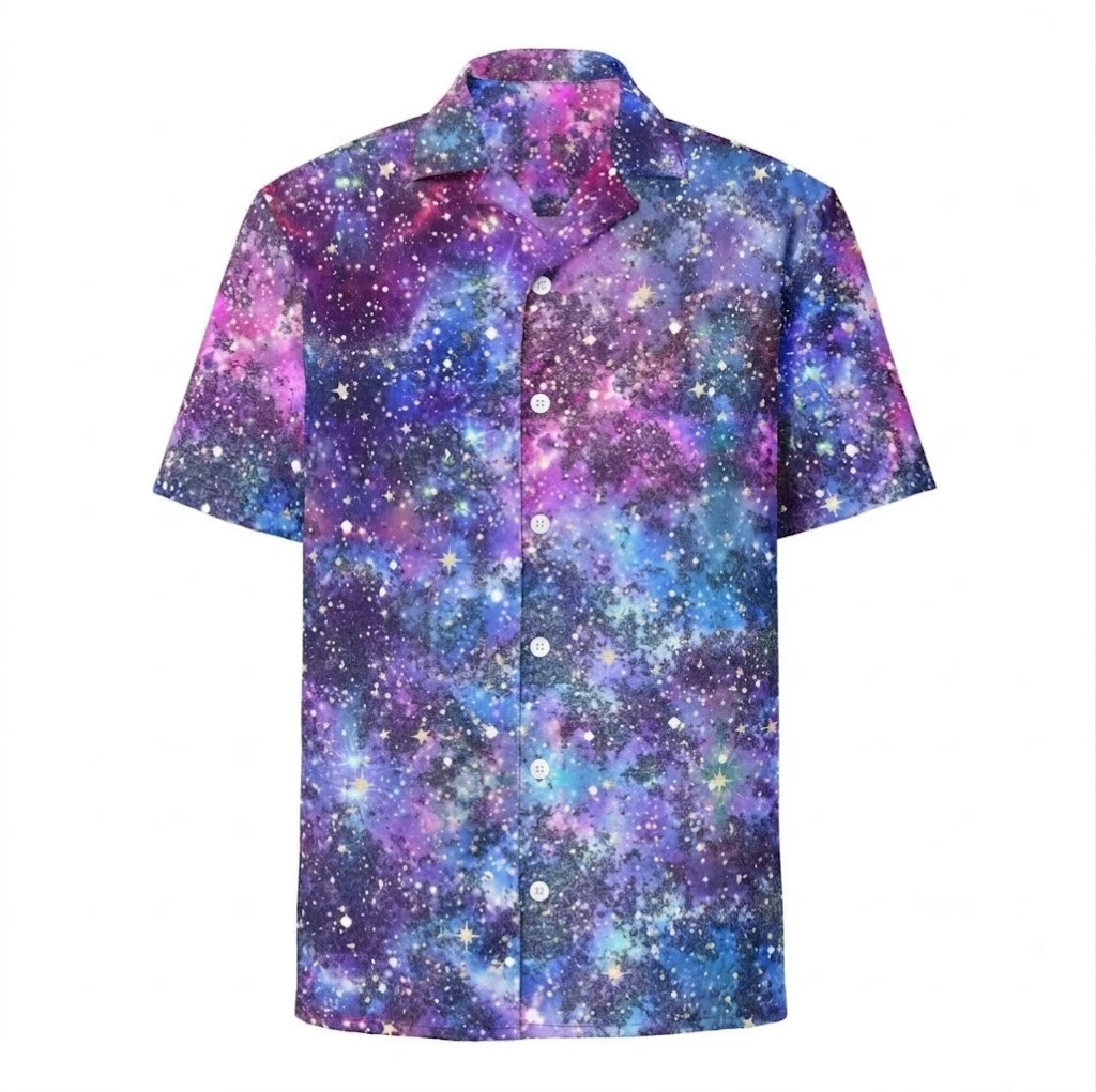 Galaxy Hawaiian Shirt, Nebulae Adult Unisex Shirt