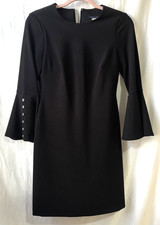 Tommy Hilfiger Black Bell Sleeve Knee Length Sheath Dress Women’s Size 2