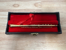 Mini Brass Clarinet Replica In Case, Doll House Miniature