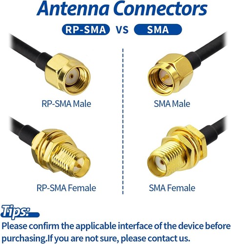 Bingfu WiFi Antenna Extension Cable 50 feet RP-SMA Male 50 / 15m, Black - Picture 4 of 9