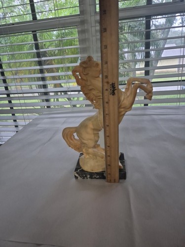 SIGNED A. Santini Rearing Horse Stallion Sculpture w/original seal - Picture 5 of 7