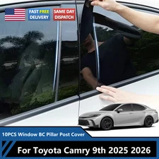 For 2025-26 Toyota Camry 10PCS Gloss Black Pillar Post Window Door Trims Covers