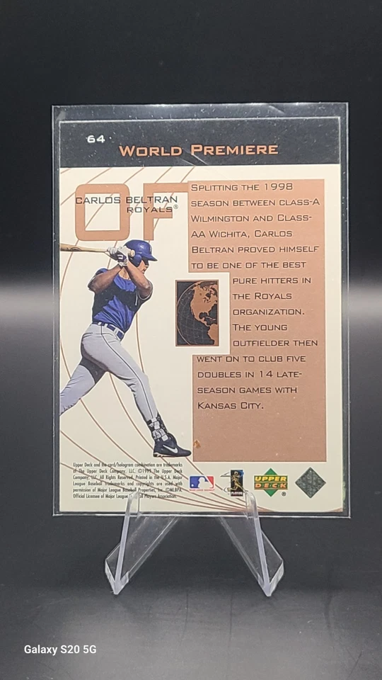 1999 Upper Deck Ovation - World Premiere Carlos Beltran #64 - Image 2 of 2